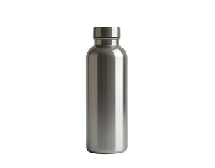 Mockup of metal sport bottle isolated on transparent background