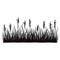 Grass bush art illustration silhouette vector