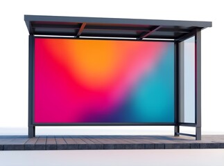 Colorful Bus Stop Billboard Ad Mockup - Modern Design