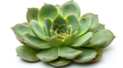 A succulent with elegant, overlapping leaves displays a beautiful gradient from light to dark green ,Green house plants potted, succulent plants isolated on white background