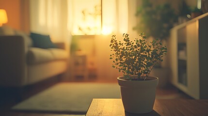 The warm and elegant space of modern minimalist living room