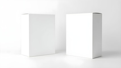 White Blank Boxes Mockup Set - Realistic Packaging Design
