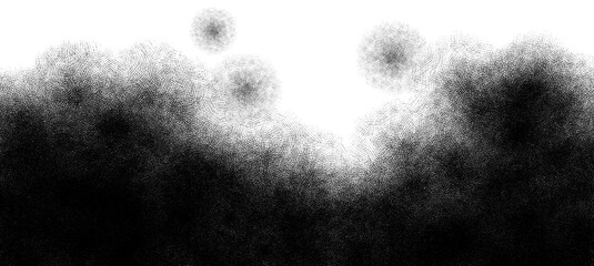 簡略化された冬景色のシルエット。漫画素材。