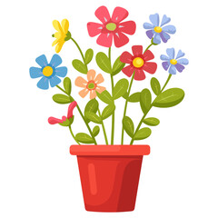 Fototapeta premium House plants flowers pot illustration leaves vector