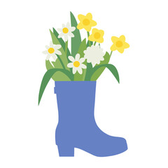 House plants flowers illustration daffodils daisies vector