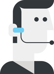 customer service flat web icon concept