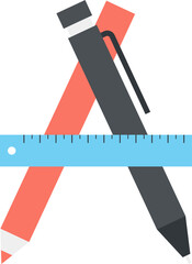 education tools flat web icon concept