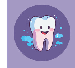 Adorable Cartoon Tooth: Fun Character Illustration for Kids' Dental Awareness