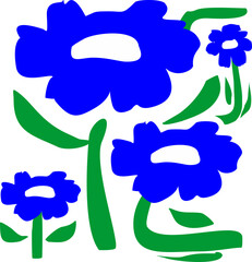 Hand drawn abstract floral tile illustration