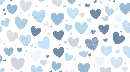 Lovely blue and grey hearts pattern