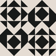 Seamless black and white half square triangle pattern.  Graphical illustration for a unique wall decor, textiles and interior design.