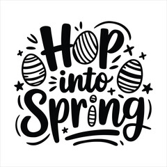  Hop into spring Easter Sunday typography svg designs, Lettering text print for cricut.