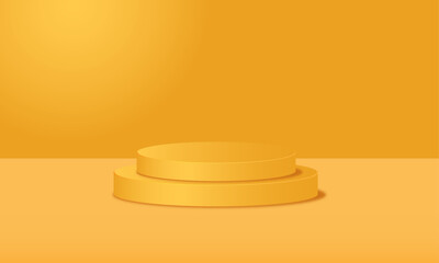 Orange podium for product presentation