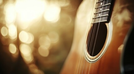 Obraz premium Golden Hour Acoustic Guitar