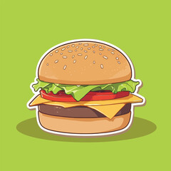 Delicious Cartoon Burger - Vector Illustration for Food Lovers