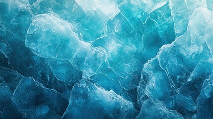 Obraz premium Frozen Majesty: Abstract, textured image showcasing the intricate beauty and crystalline structures of glacial ice in shades of blue. Capturing the raw, untouched splendor of winter's icy embrace. 