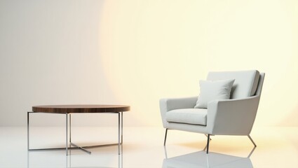 Fototapeta premium Elegant Interior with a Classic Armchair and Cozy Ambiance