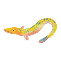 Naklejka premium Cute eel illustration underwater colorful vector