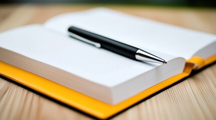 Open Notebook with Pen Ready to Write