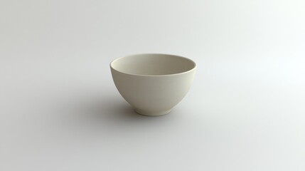 A Simple Elegance: A Cream-Colored Bowl on a White Background