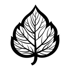 Leaf linear illustration stencil design vector