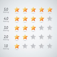 Review and five star rating Customer feedback Product evaluation rating illustration design template