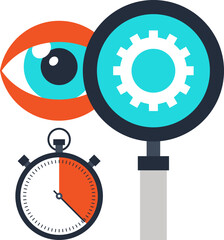 Search Optimization flat web icon concept