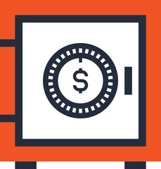 safe deposit flat web icon concept