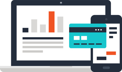 internet banking flat web icon concept