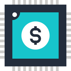 digital currency flat web icon concept