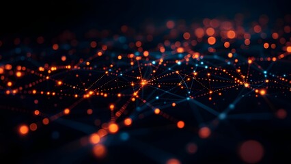 Obraz premium Data technology background. Abstract background. Connecting dots and lines on dark background.