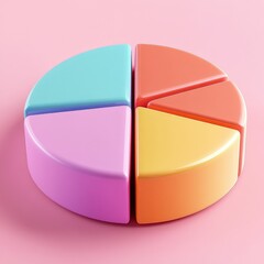 Obraz premium A colorful pie chart shows data representation in a circle