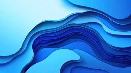 Obraz premium Abstract blue layered waves background for creative designs and concepts