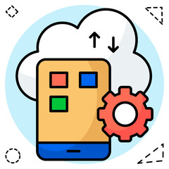 A unique design icon of mobile setting