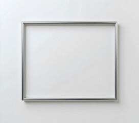Thin silver metal frame. Simple silver metal frame on the white background AI Generated