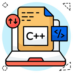 Trendy design icon of c++ file