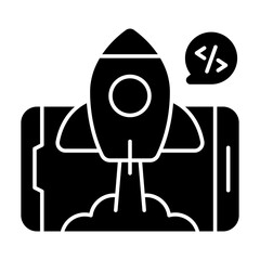 A unique design icon of mobile launch