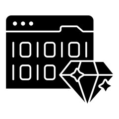 A colored design icon of premium binary data