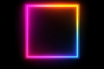 Creating a neon square shape digital art abstract background vibrant colors modern design