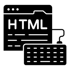 Conceptual flat design icon of html website