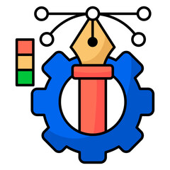 A colored design icon of bezier tool