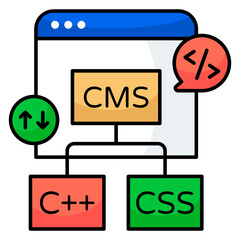Unique design icon of web coding