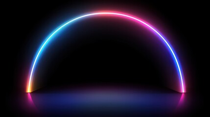 Neon portal with vibrant colors creates a mesmerizing abstract effect
