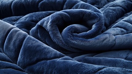 Cozy Comfort: Soft, blue blanket with a luxurious texture, promising warmth and relaxation, perfect for cold nights and lazy days.