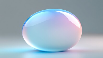 Obraz premium Iridescent Orb, A Captivating Display of Light and Color in 3D Rendering
