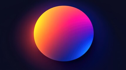 Abstract vibrant gradient sphere floating in deep dark space with a modern look