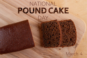 National Pound Cake Day poster. March, 4