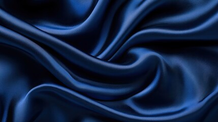 Obraz premium Luxurious Blue Silk: Captivating shot of a flowing, rich blue silk fabric, with soft folds and a subtle sheen, creating a sense of opulence and elegance. 