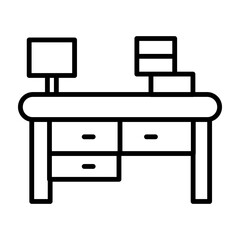 Work Table Vector Line Icon Design for personal and commercial use