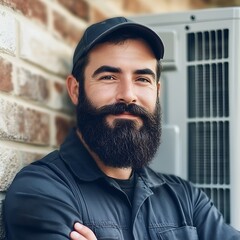 Professional HVAC Technician close-up portrait